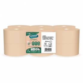 Papel higienico amoos naturally jumbo professional 2 capas pasta cruda paquete de 6 rollos 120 m - J661261
