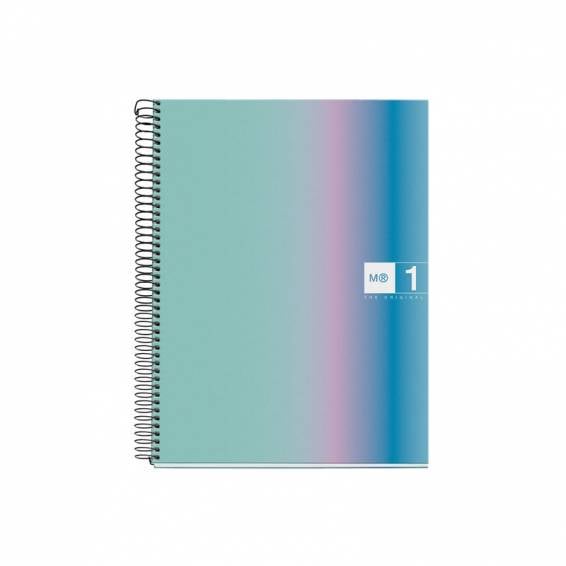 Cuaderno espiral miquelrius din a4 80 hojas 90 gr cuadro 5 mm tapa forrada aurora santorini - MR4066