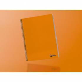 Cuaderno espiral liderpapel din a4 smart tapa blanda 80h 75gr pauta 2,5mm con margen color naranja - BF156