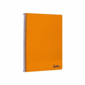 Cuaderno espiral liderpapel din a4 smart tapa blanda 80h 75gr pauta 2,5mm con margen color naranja - BF156
