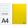 Cuaderno espiral liderpapel din a4 smart tapa blanda 80h 75gr pauta 3,5mm con margen color amarillo - BF160