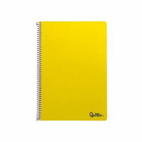 Cuaderno espiral liderpapel din a4 smart tapa blanda 80h 75gr pauta 3,5mm con margen color amarillo - BF160