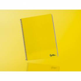 Cuaderno espiral liderpapel din a4 smart tapa blanda 80h 75gr pauta 3,5mm con margen color amarillo - BF160