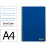 Cuaderno espiral liderpapel din a4 smart tapa blanda 80h 75gr pauta 3,5mm con margen color azul oscuro - BF161