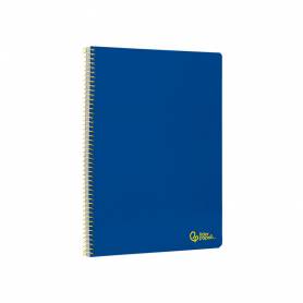 Cuaderno espiral liderpapel din a4 smart tapa blanda 80h 75gr pauta 3,5mm con margen color azul oscuro - BF161