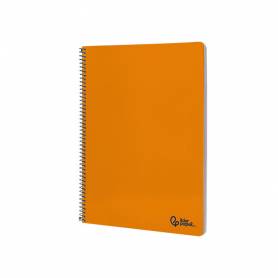 Cuaderno espiral liderpapel din a4 smart tapa blanda 80h 75gr pauta 3,5mm con margen color naranja - BF162