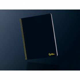 Cuaderno espiral liderpapel din a4 smart tapa blanda 80h 75gr pauta 3,5mm con margen color negro - BF163