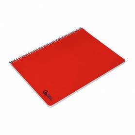Cuaderno espiral liderpapel din a4 smart tapa blanda 80h 75gr pauta 3,5mm con margen color rojo - BF164