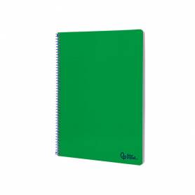 Cuaderno espiral liderpapel din a4 smart tapa blanda 80h 75gr pauta 3,5mm con margen color verde - BF165