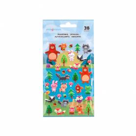 Pegatinas imaginovo cute animales bosque con relieve 190x105 mm en blister - VP02