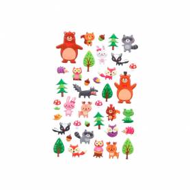 Pegatinas imaginovo cute animales bosque con relieve 190x105 mm en blister - VP02