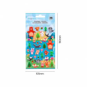 Pegatinas imaginovo cute animales bosque con relieve 190x105 mm en blister - VP02