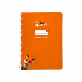 Cuaderno espiral liderpapel di n a4 pautaguia tapa blanda 80h 75 gr cuadro pautado 3mm color naranja - BF109