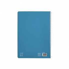 Cuaderno espiral liderpapel di n a4 pautaguia tapa blanda 80h 75 gr cuadro pautado 4mm color azul - BF113