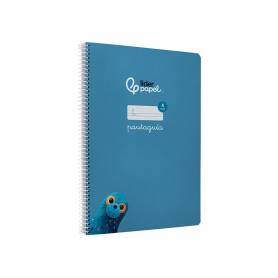 Cuaderno espiral liderpapel di n a4 pautaguia tapa blanda 80h 75 gr cuadro pautado 4mm color azul - BF113