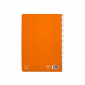 Cuaderno espiral liderpapel di n a4 pautaguia tapa blanda 80h 75 gr cuadro pautado 4mm color naranja - BF115