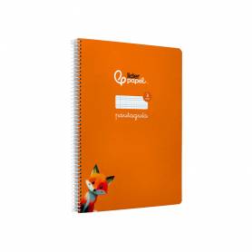 Cuaderno espiral liderpapel di n a4 pautaguia tapa blanda 80h 75 gr cuadro pautado 4mm color naranja - BF115