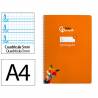 Cuaderno espiral liderpapel din a4 pautaguia tapa blanda 80h 75 gr cuadro pautado 5mm color naranja - BF121