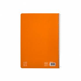 Cuaderno espiral liderpapel di n a4 pautaguia tapa blanda 80h 75 gr cuadro pautado 5mm color naranja - BF121