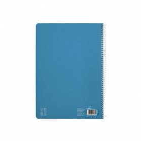 Cuaderno espiral liderpapel din a4 pautaguia tapa dura 80h 90 gr cuadro pautado 4mm color azul - BF137