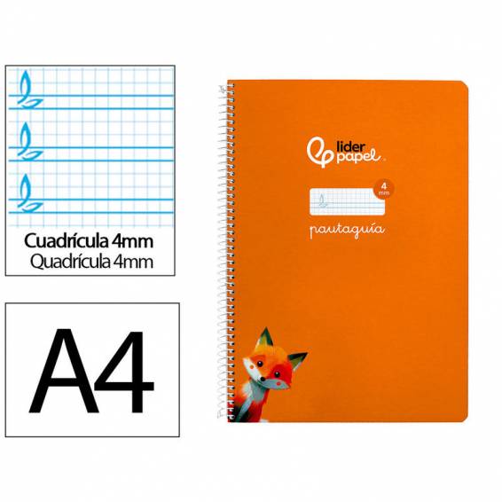 Cuaderno espiral liderpapel din a4 pautaguia tapa dura 80h 90 gr cuadro pautado 4mm color naranja - BF139 Cuaderno espiral liderpapel din a4 pautaguia tapa dura 80h 90 gr cuadro pautado 4mm color naranja - BF139
