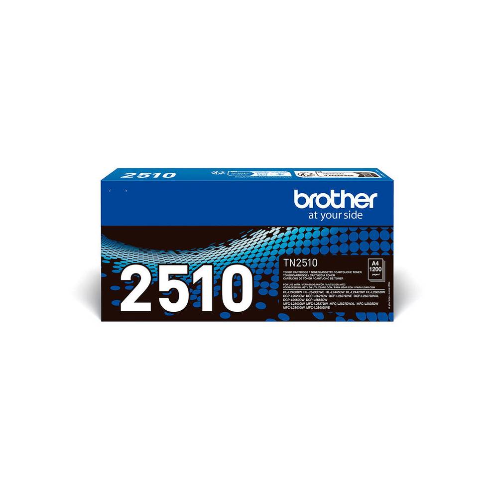 Toner brother tn2510 mfc-l2860dwe   l2627dwe   l2400dwe negro 1200 paginas - TN2510