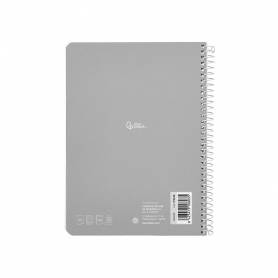 Cuaderno espiral liderpapel din a5 smart tapa blanda 80h 75gr horizontal 8mm con margen colores surtidos - BC02