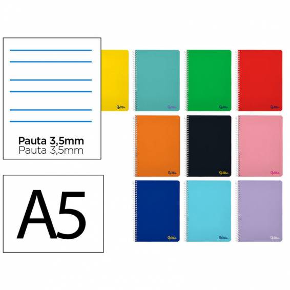 Cuaderno espiral liderpapel din a5 smart tapa blanda 80h 75gr rayado montessori 3,5mm colores surtidos - BC50 Cuaderno espiral liderpapel din a5 smart tapa blanda 80h 75gr rayado montessori 3,5mm colores surtidos - BC50