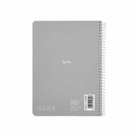 Cuaderno espiral liderpapel din a5 smart tapa blanda 80h 75gr rayado montessori 3,5mm colores surtidos - BC50