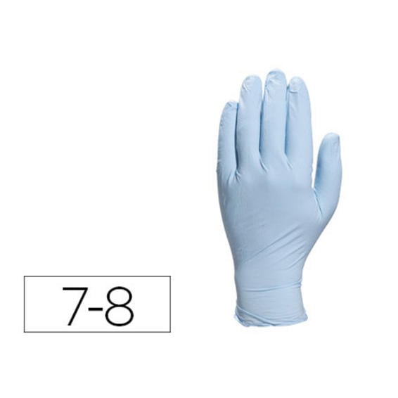 Guantes deltaplus de nitrilo desechable especial para trabajos de corta duracion caja de 100 talla 7-8