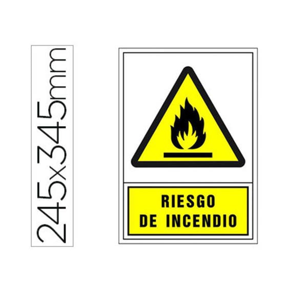 Pictograma syssa señal de advertencia riesgo de incendioen pvc 245x345 mm