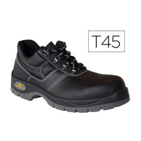 Zapatos de seguridad deltaplus de piel crupon grabada con forro absorbente y plantilla de latex color negro talla 45