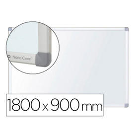 Pizarra blanca nobo nano clean magnetica lacada acero marco aluminio 180x90 cm
