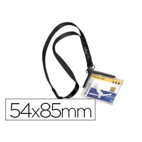 Identificador con cordon plano durable acrilico diagonal 54x85mm