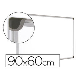 Pizarra blanca bi-office magnetica maya w ceramica vitrificada marco de aluminio 90 x 60 cm con bandeja para
