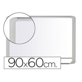 Pizarra blanca bi-office magnetica mastervision vitrificada marco de aluminio blanco 90 x 60 cm con bandeja