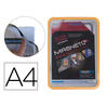 Marco porta anuncios tarifold magneto din a4 con 4 bandas magneticas en el dorso color naranja pack de 2 unidades