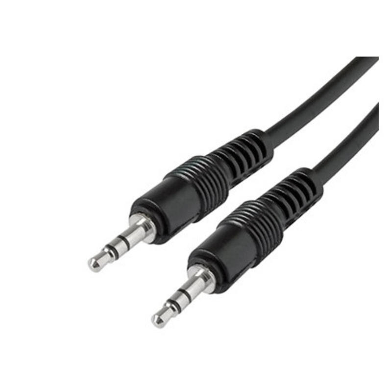Cable de audio mediarange longitud 1,0 mt color negro conector jack de 3,5 mm