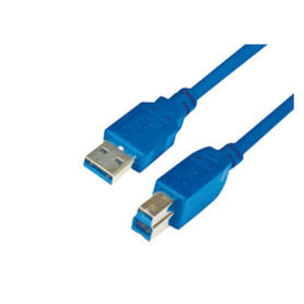 Cable usb 3.0 mediarange para impresora tipo a-b longitud 1,8 mt color azul alta velocidad