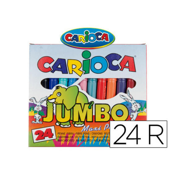 Rotulador carioca jumbo c/24 colores -punta gruesa