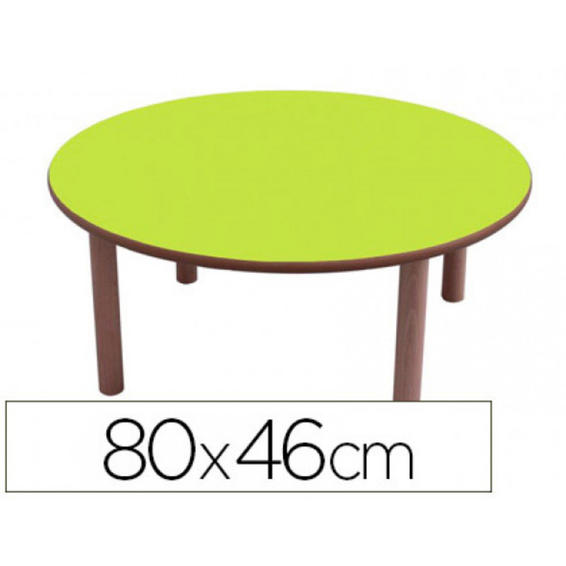 Mesa madera mobeduc t1 redonda con tapa laminada haya diametro 80 cm