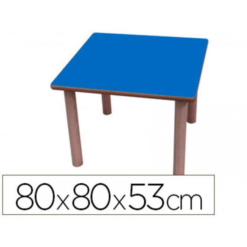 Mesa madera mobetuc t2 cuadrada con tapa laminada haya 80x80 cm