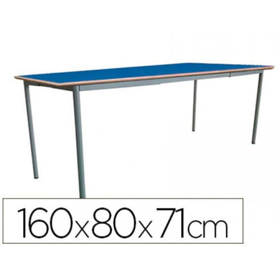 Mesa extensible mobeduc t5 estructura cuadrada patas de tubo metal tablero mdf laminado extensible 160x80 cm