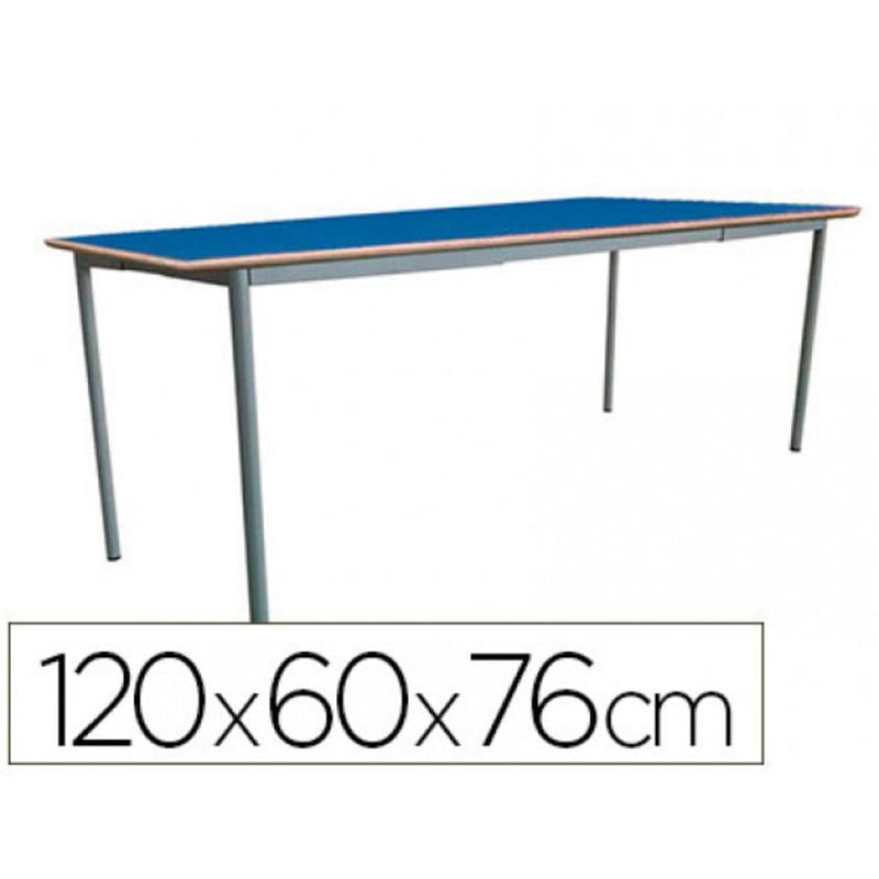 Mesa extensible mobeduc t6 estructura cuadrada patas de tubo metal tablero mdf laminado extensible 120x60 cm