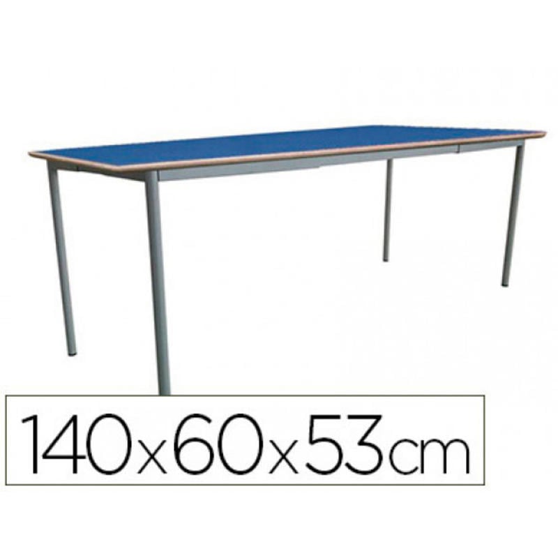 Mesa infantil mobeduc t2 extensible estructura cuadrada patas de tubo metal tablero mdf laminado 140x60