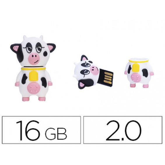Memoria usb techonetech flash drive 16 gb 2.0 paca la vaca