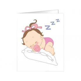 Etiqueta arguval regalo bebe niña durmiendo/5 presentacion hoja a4 con 18 unidades para imprimir 35x30 cm paquete de