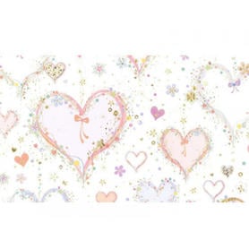 Papel regalo arguval turnowsky con relieve y holografia 50x70 cm papel 300 gr corazones rosa