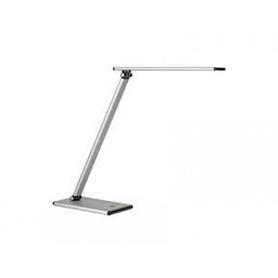 Lampara de escritorio unilux terra led tactil doble articulacion gris metalizado 38x30x18 cm