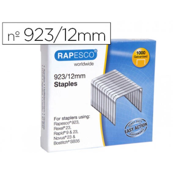 Grapas rapesco galvanizada 923/12 caja de 1000 unidades